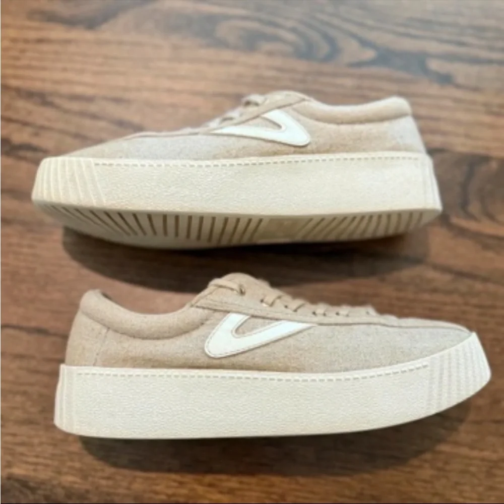 Casual Women's Suede Sneakers in Beige - Neutral Everyday Style - Picture 5 of 5